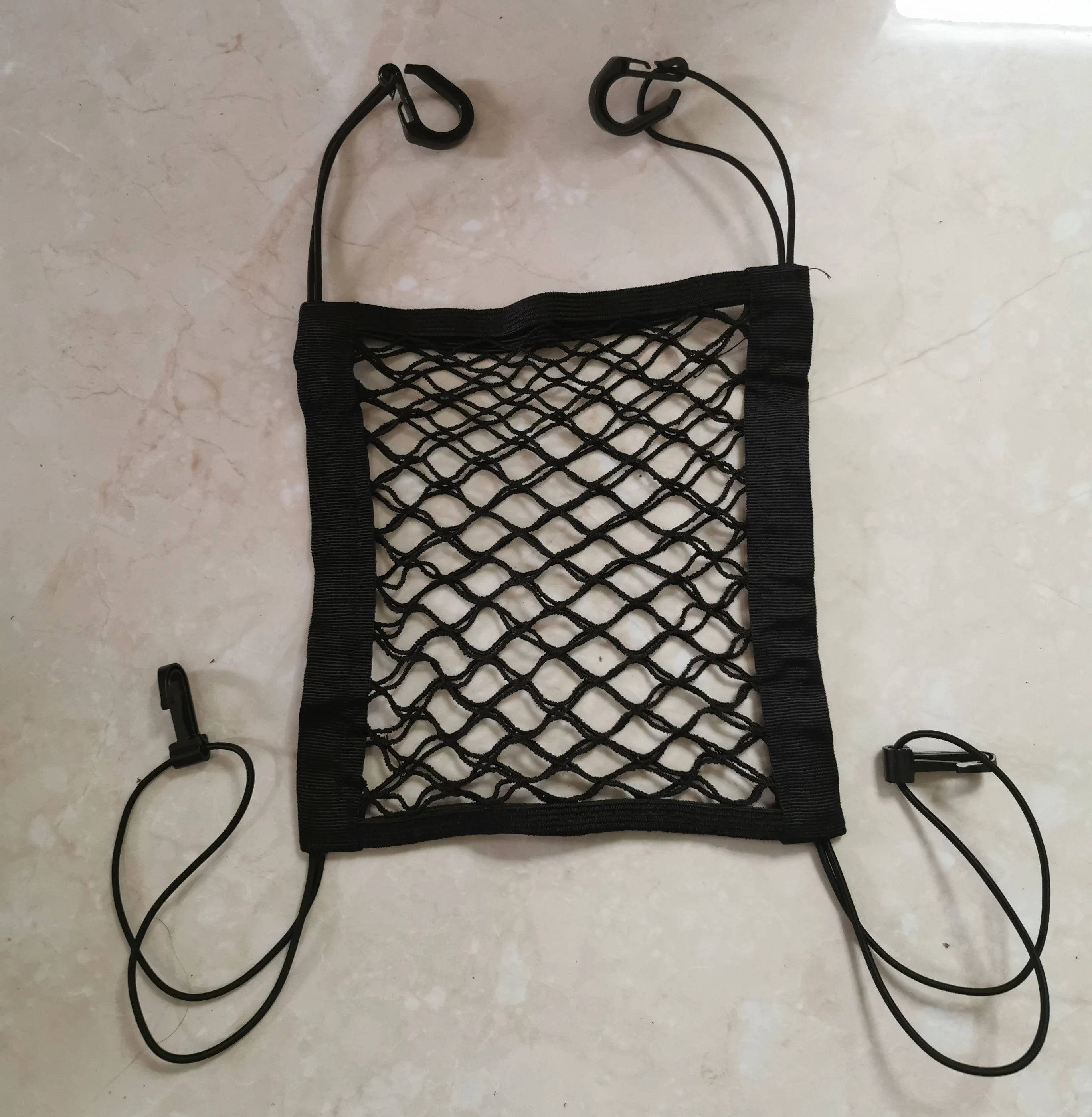 Black Organizer Seat Back Storage Elastic Mesh Net Bag Between Luggage 30*23CM