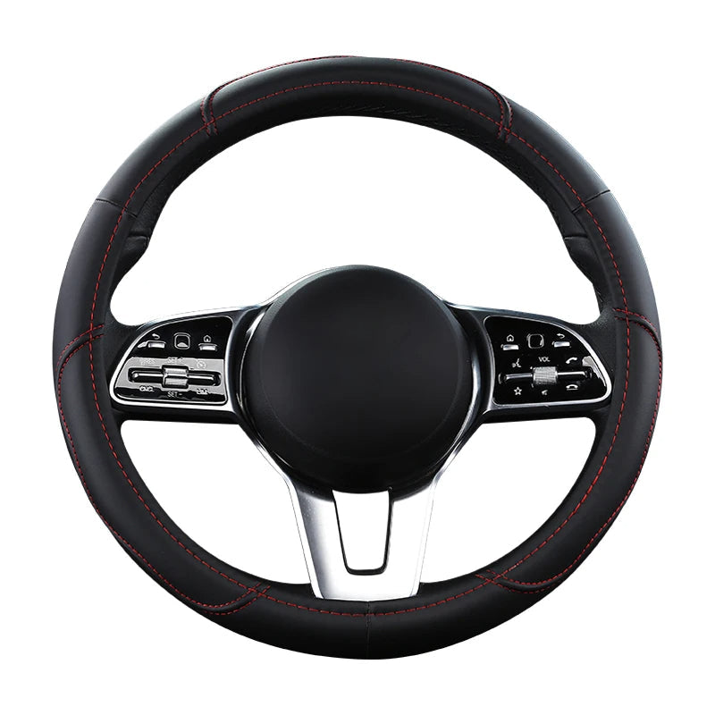 Car Anti-Slip Leather Steering Wheel Cover Protective Cover 38cm